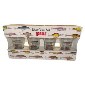 Rapala Fishing Lures Shot Glasses Set Of 4 New In Box‎ Funny Outdoor Gift Idea